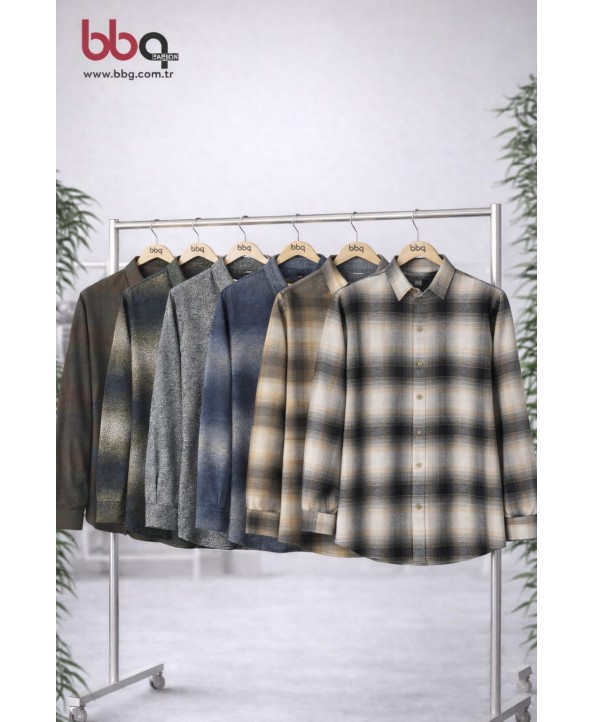 ERKEK BÜYÜK BEDEN GENİŞ KALIP ODUNCU GÖMLEK-6