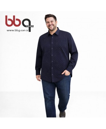 ERKEK BÜYÜK BEDEN UZUN KOLLU CEPLİ GÖMLEK-L