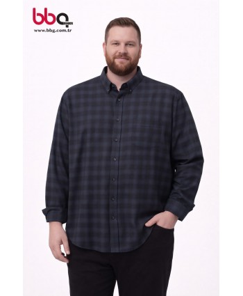 ERKEK BÜYÜK BEDEN EKOSE DESENLİ GÖMLEK-MS