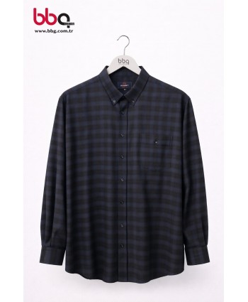 ERKEK BÜYÜK BEDEN EKOSE DESENLİ GÖMLEK-MS