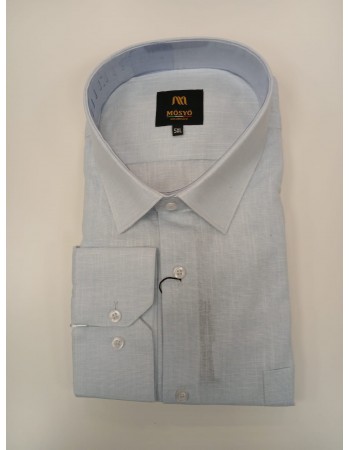  ERKEK BÜYÜK BEDEN GENİŞ KALIP CEPLİ UZUN KOLLU GÖMLEK-F