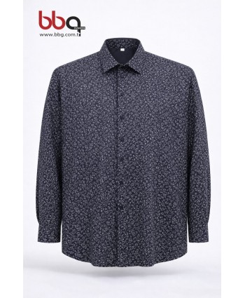 ERKEK BÜYÜK BEDEN UZUN KOLLU DESENLİ GÖMLEK