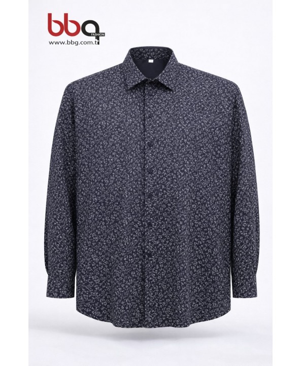 ERKEK BÜYÜK BEDEN UZUN KOLLU DESENLİ GÖMLEK