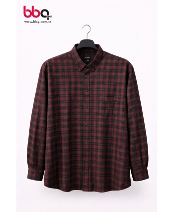 ERKEK BÜYÜK BEDEN EKOSE DESENLİ GÖMLEK-BS