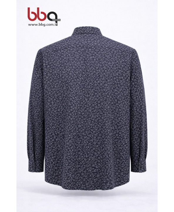 ERKEK BÜYÜK BEDEN UZUN KOLLU DESENLİ GÖMLEK