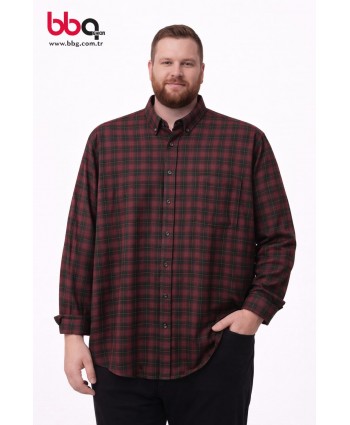 ERKEK BÜYÜK BEDEN EKOSE DESENLİ GÖMLEK-BS