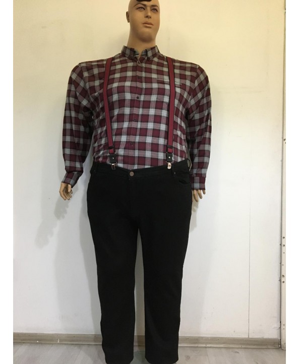 ERKEK BÜYÜK BEDEN SÜPER BATTAL SİYAH KOT PANTOLON