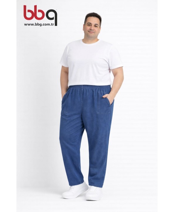 ERKEK BÜYÜK BEDEN BELİ LASTİKLİ PANTOLON