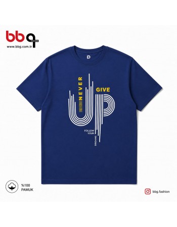 ERKEK BÜYÜK BEDEN GENİŞ KALIP %100 PAMUK BASKILI T-SHIRT-M