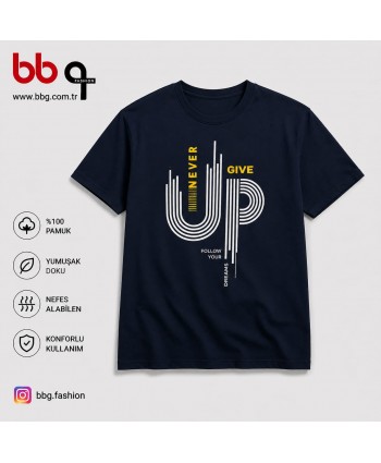 ERKEK BÜYÜK BEDEN GENİŞ KALIP %100 PAMUK BASKILI T-SHIRT-L