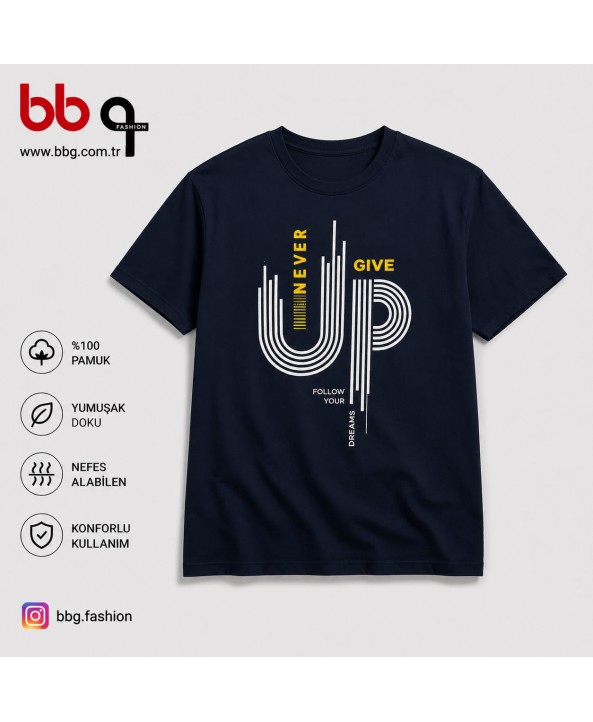 ERKEK BÜYÜK BEDEN GENİŞ KALIP %100 PAMUK BASKILI T-SHIRT-L