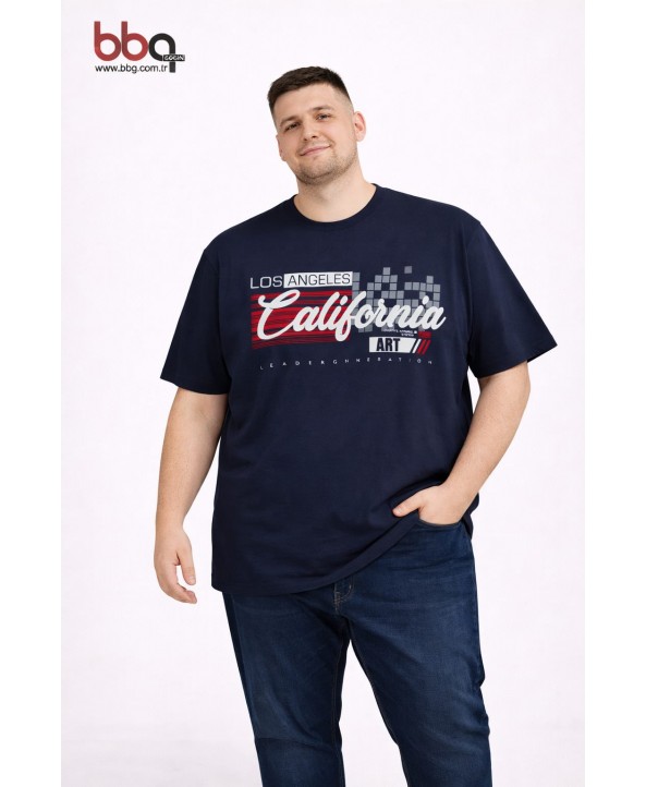 ERKEK BÜYÜK BEDEN BİSİKLET YAKA T-SHIRT-L