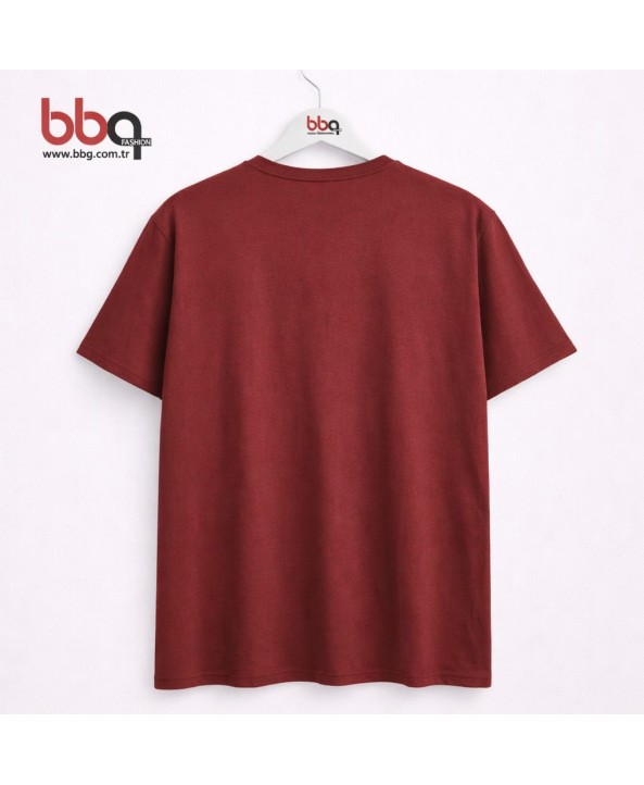 ERKEK BÜYÜK BEDEN GENİŞ KALIP BASKILI %100 PAMUK T-SHIRT-CB