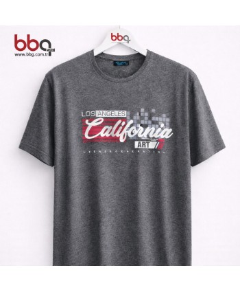 ERKEK BÜYÜK BEDEN GENİŞ KALIP BASKILI %100 PAMUK T-SHIRT-LCG
