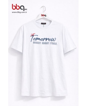  ERKEK BÜYÜK BEDEN GENİŞ KALIP BİSİKLET YAKA T-SHIRT-BE