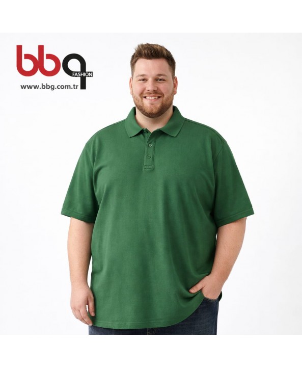 ERKEK BÜYÜK BEDEN GENİŞ KALIP POLO YAKA T-SHIRT-Y