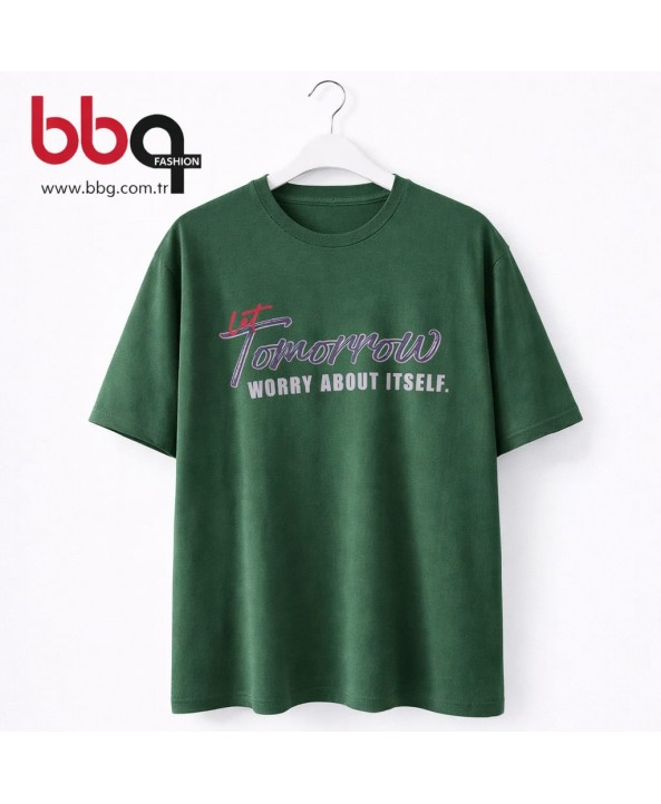  ERKEK BÜYÜK BEDEN GENİŞ KALIP BİSİKLET YAKA T-SHIRT-Y