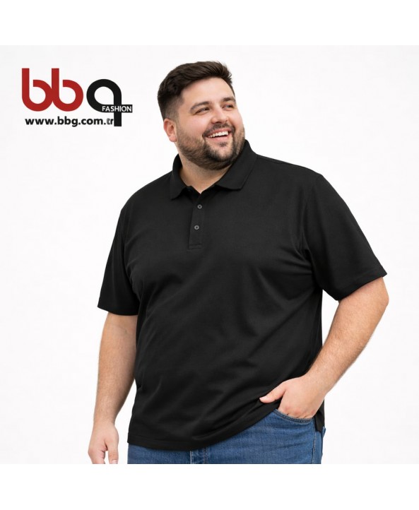 ERKEK BÜYÜK BEDEN GENİŞ KALIP POLO YAKA T-SHIRT-S