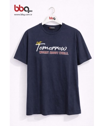  ERKEK BÜYÜK BEDEN GENİŞ KALIP BİSİKLET YAKA T-SHIRT-L