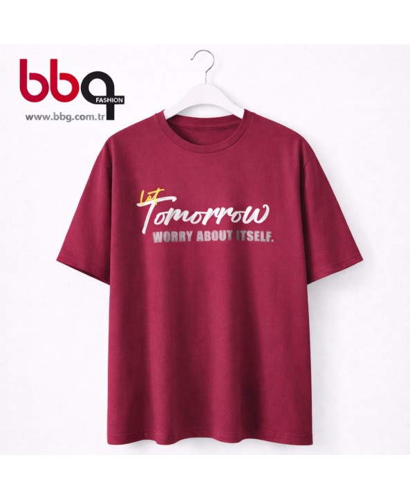 ERKEK BÜYÜK BEDEN GENİŞ KALIP BİSİKLET YAKA T-SHIRT-B