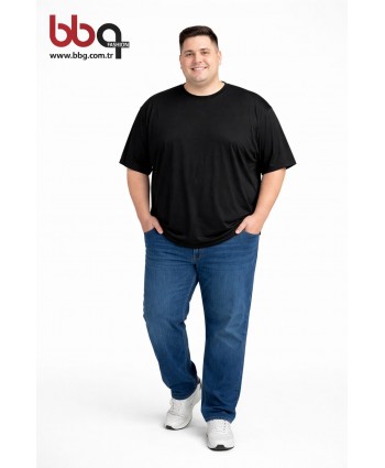 ERKEK BÜYÜK BEDEN GENİŞ KALIP YUVARLAK YAKA T-SHIRT-S