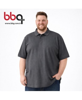 ERKEK BÜYÜK BEDEN GENİŞ KALIP POLO YAKA T-SHIRT-F