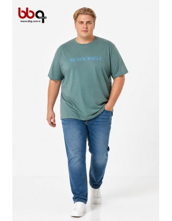 ERKEK BÜYÜK BEDEN GENİŞ KALIP % 100 PAMUK T-SHIRT-Y