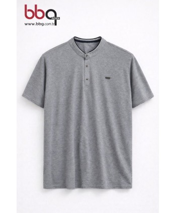 ERKEK BÜYÜK BEDEN GENİŞ KALIP HAKİM YAKA DÜĞMELİ T-SHIRT-G