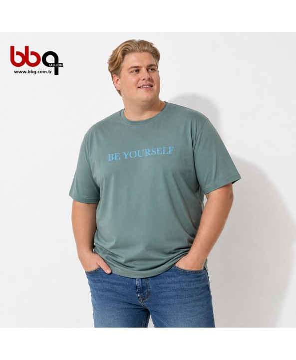 ERKEK BÜYÜK BEDEN GENİŞ KALIP % 100 PAMUK T-SHIRT-Y