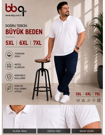 ERKEK BÜYÜK BEDEN GENİŞ KALIP POLO YAKA T-SHIRT-1