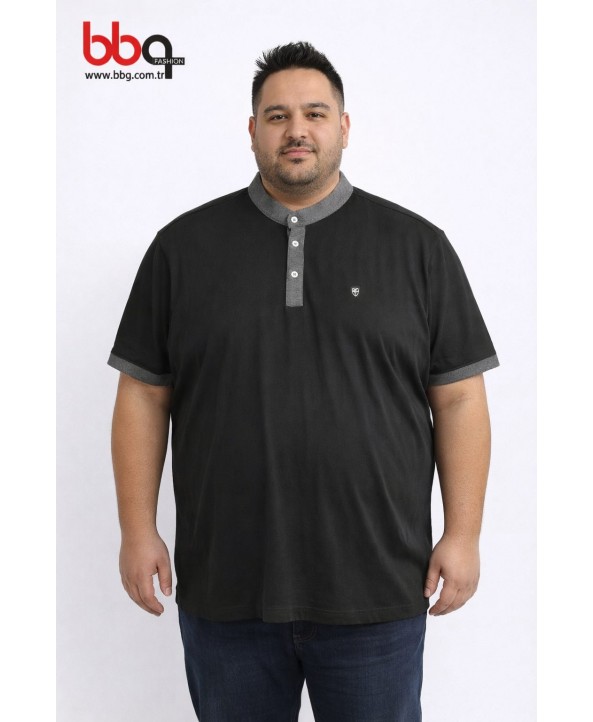 ERKEK BÜYÜK BEDEN GENİŞ KALIP HAKİM YAKA T-SHIRT-S