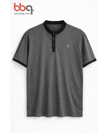 ERKEK BÜYÜK BEDEN GENİŞ KALIP HAKİM YAKA T-SHIRT-F