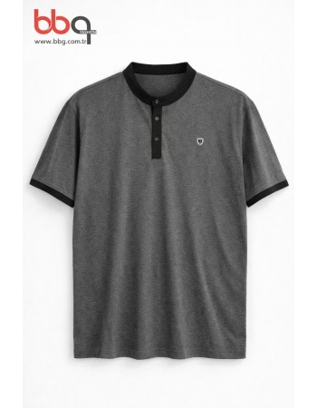 ERKEK BÜYÜK BEDEN GENİŞ KALIP HAKİM YAKA T-SHIRT-F