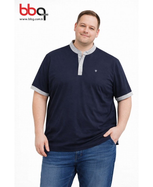 ERKEK BÜYÜK BEDEN GENİŞ KALIP HAKİM YAKA YT-SHIRT-L