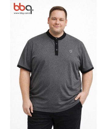 ERKEK BÜYÜK BEDEN GENİŞ KALIP HAKİM YAKA T-SHIRT-F