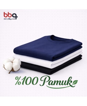 ERKEK BÜYÜK BEDEN GENİŞ KALIP %100 PAMUK BİSİKLET YAKA T-SHIRT-B