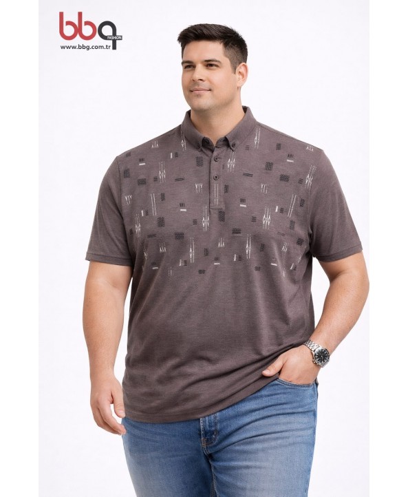 ERKEK BÜYÜK BEDEN GENİŞ KALIP POLO YAKA T-SHIRT-K