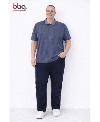 ERKEK BÜYÜK BEDEN GENİŞ KALIP POLO YAKA T-SHIRT-M
