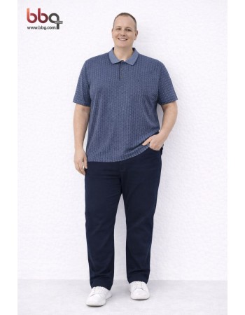 ERKEK BÜYÜK BEDEN GENİŞ KALIP POLO YAKA T-SHIRT-M