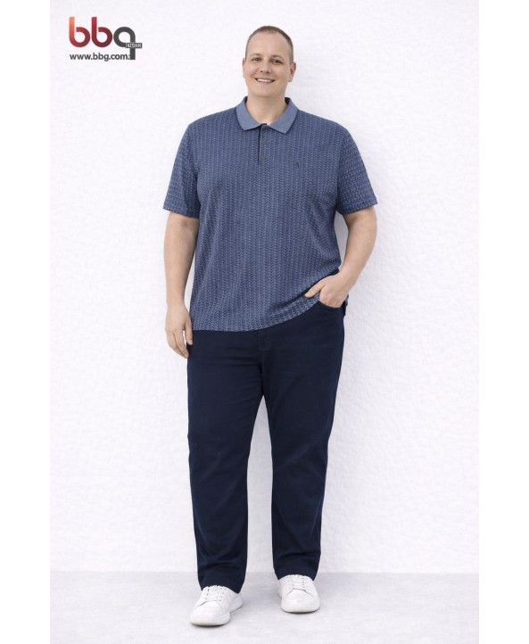 ERKEK BÜYÜK BEDEN GENİŞ KALIP POLO YAKA T-SHIRT-M