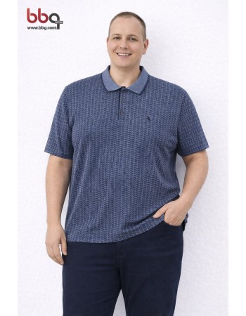 ERKEK BÜYÜK BEDEN GENİŞ KALIP POLO YAKA T-SHIRT-M