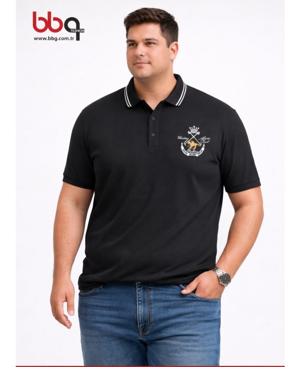 ERKEK BÜYÜK BEDEN GENİŞ KALIP POLO YAKA T-SHIRT