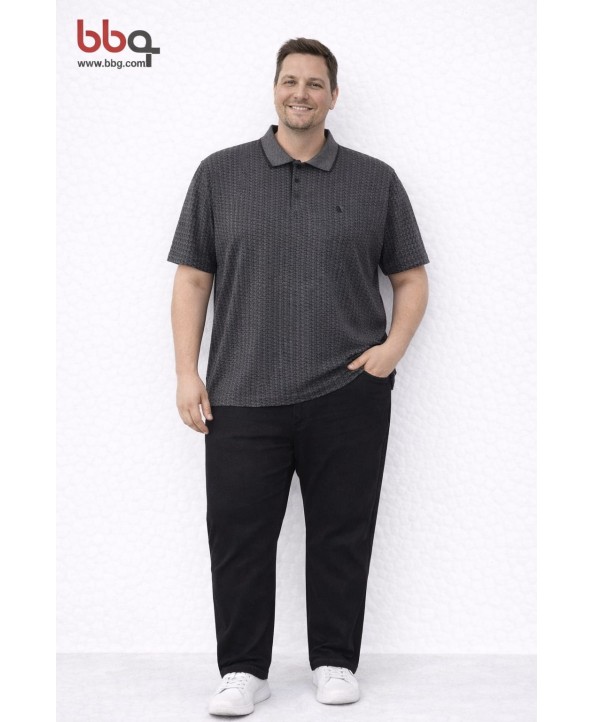 ERKEK BÜYÜK BEDEN GENİŞ KALIP POLO YAKA T-SHIRT-G