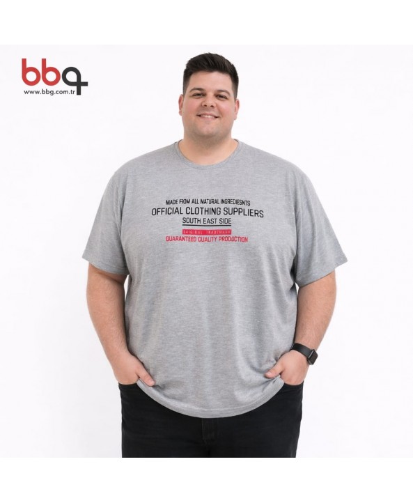  ERKEK BÜYÜK BEDEN BİSİKLET YAKA T-SHIRT-
