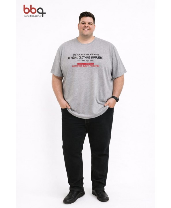  ERKEK BÜYÜK BEDEN BİSİKLET YAKA T-SHIRT-
